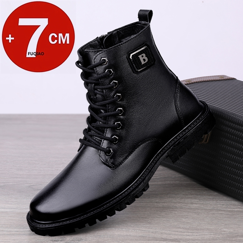 Men'S Shoes Top Brands - Stivali rialzati in vera pelle da