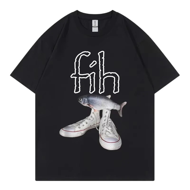 Men Shoes Sale - Divertenti T-shirt con Grafica di Pesci