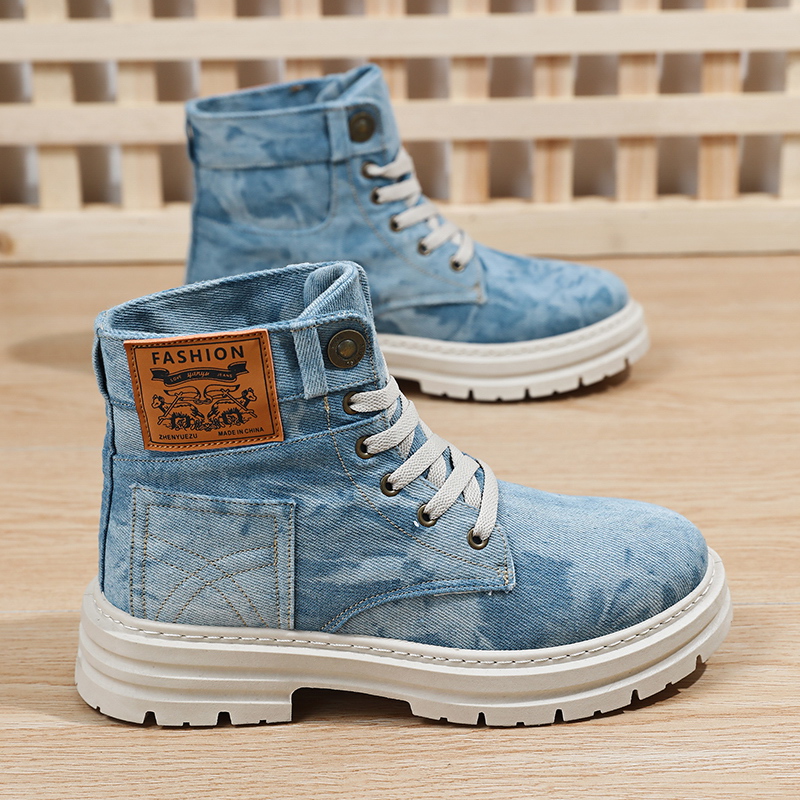 Men'S Shoes Grip - Sneakers alte in denim tie-dye lavabili,