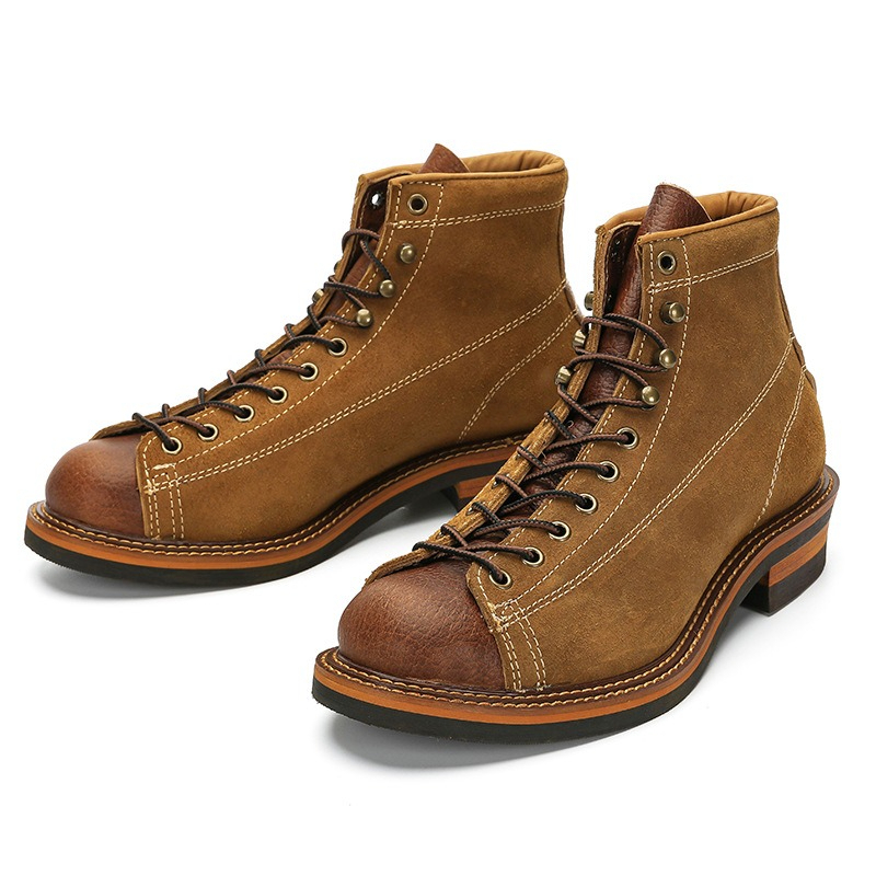 Men'S Shoes Brogues - Stivali da Moto Vintage da Uomo